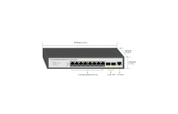 8 Ports 10/100/1000Mbps Managed PoE Switch with 2 Ports 10G  SFP+ SIZE