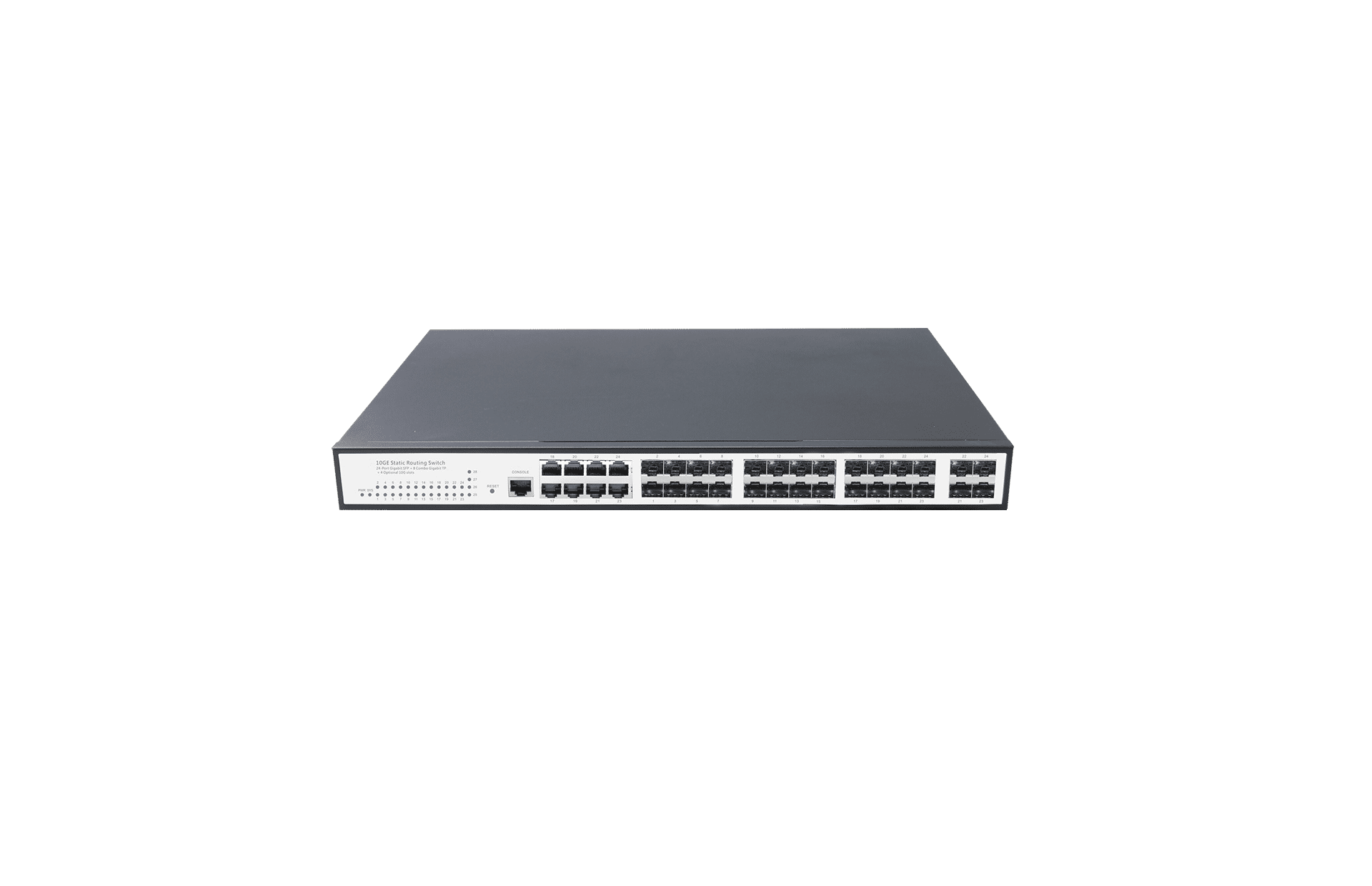 24-Port SFP Layer 3 Managed Switch with 8 Gigabit RJ45 and 4-10G SFP+ 