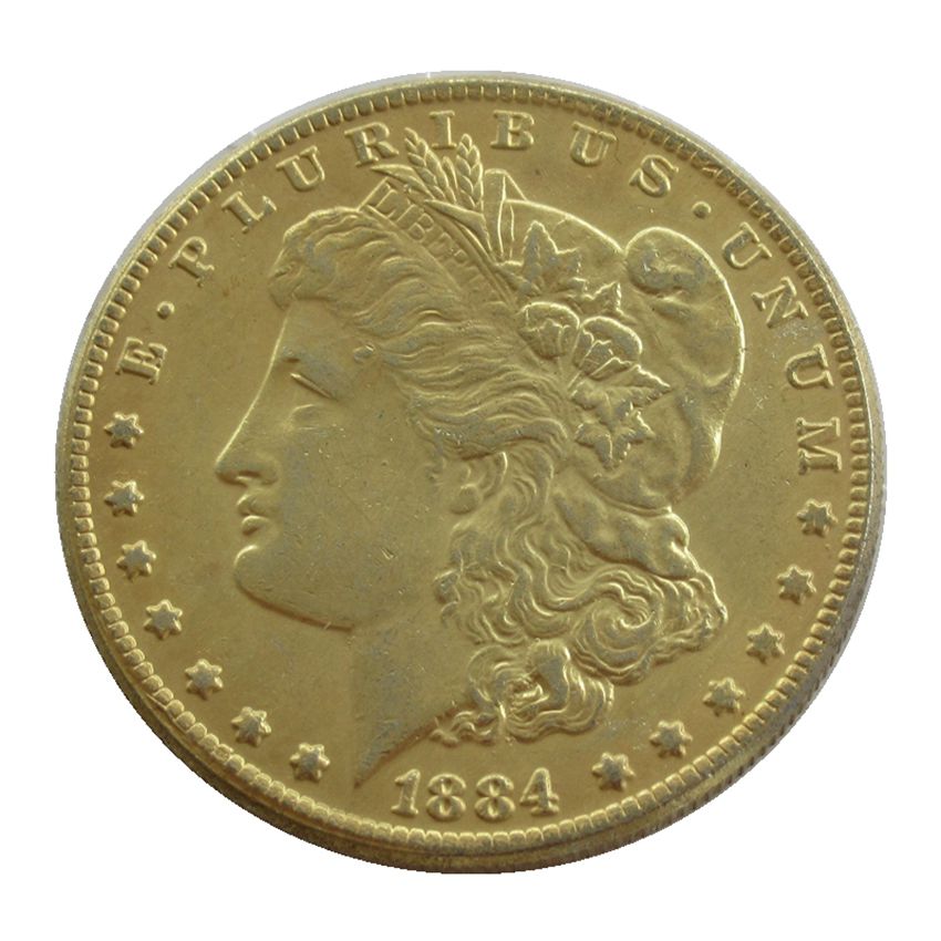 Morgan Dollar 1884-CC Gold Plated Coin Copy-Enterprise official