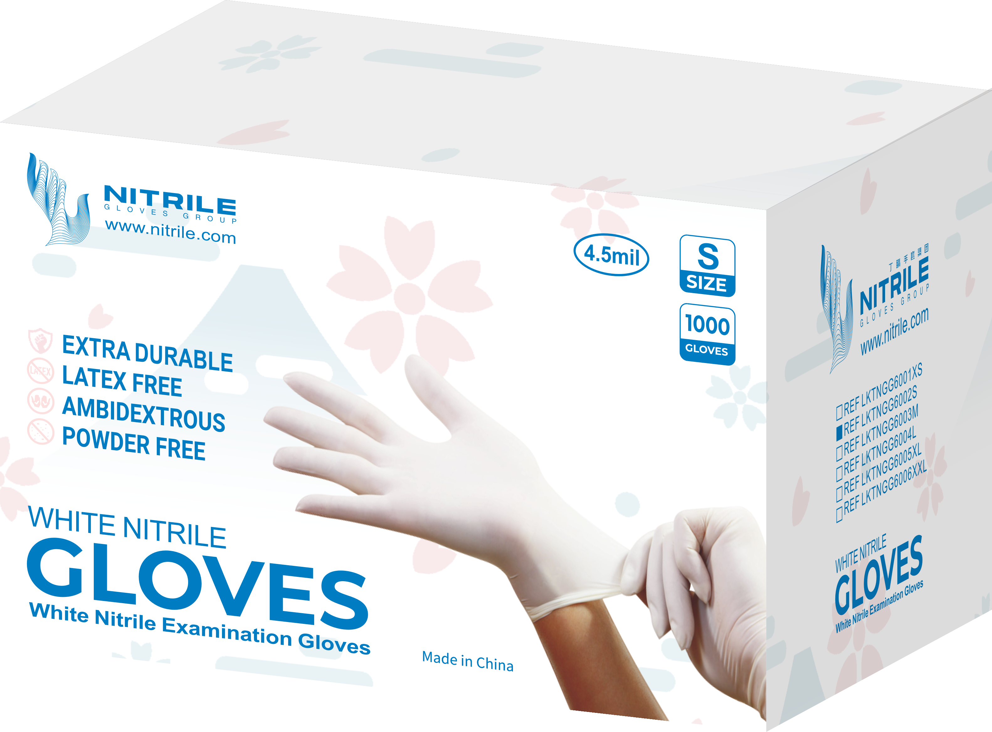 White Nitrile Examination Gloves