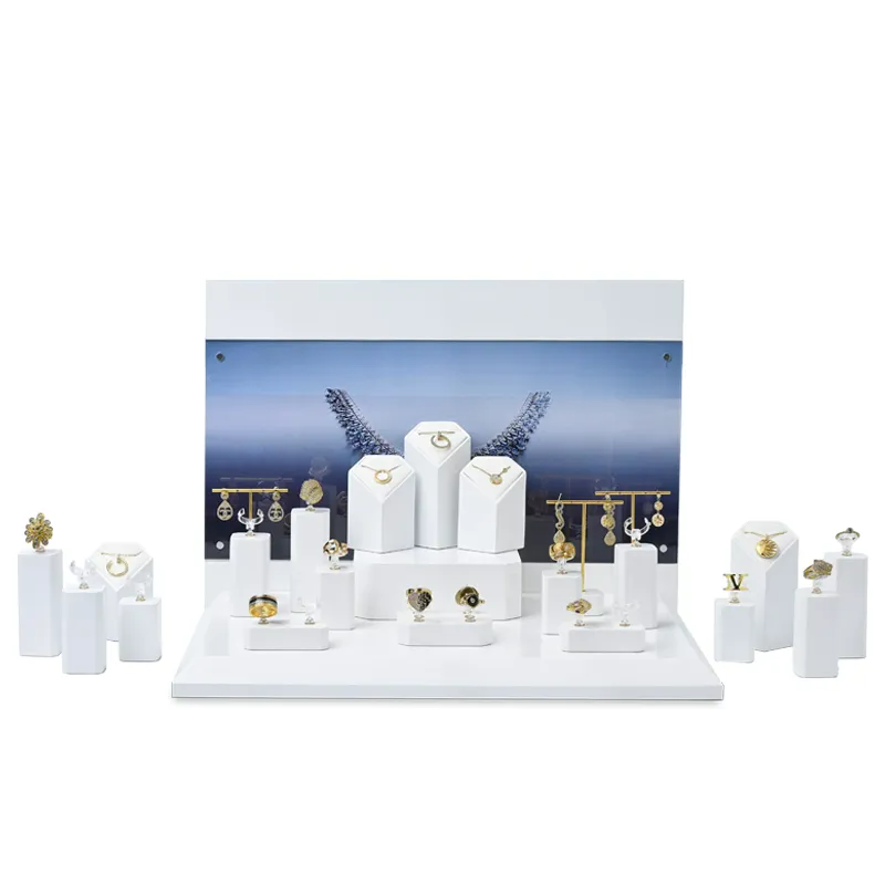 FANXIwholsalewhitecolourjewellerydisplayset-4