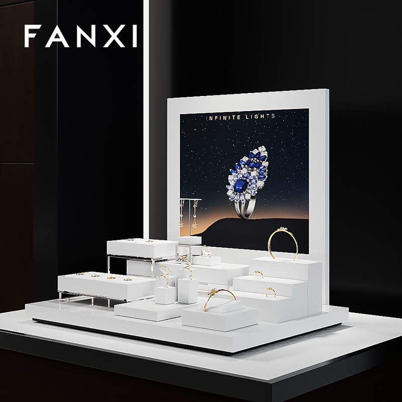 TT277-FANXIfactorywhitePUleatherjewelrydisplaywithmetalframe-1