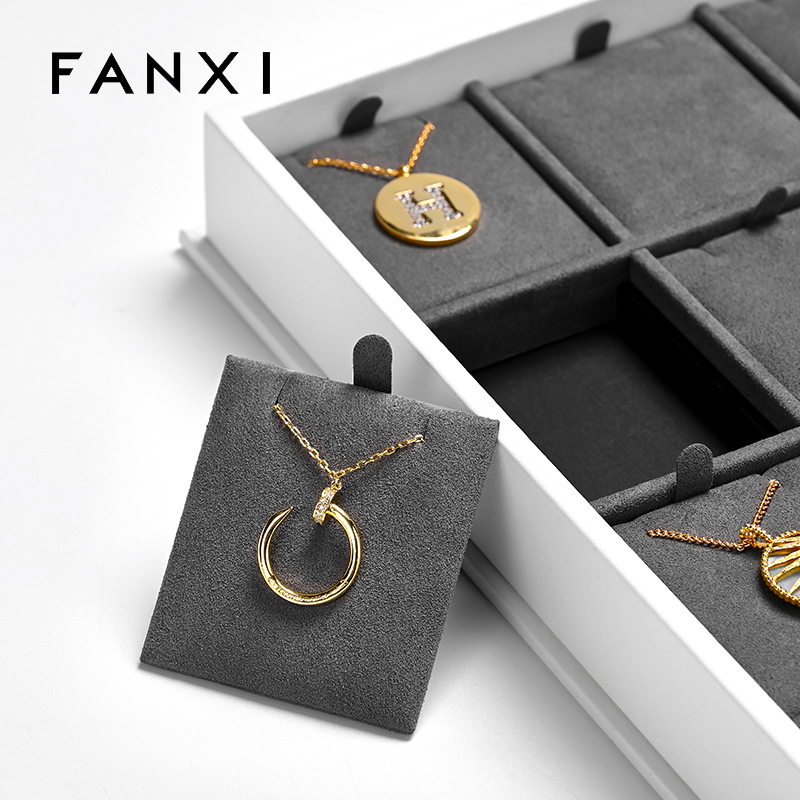 FANXIwhiteleatherjewelryboxorganizerwithgraymicrofiberinteriorwithlogoexterior-3