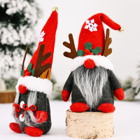 豪贝新款圣诞节装饰品创意鹿角侏儒摆件无脸娃娃摆件森林老人公仔-阿里巴巴-主图_004