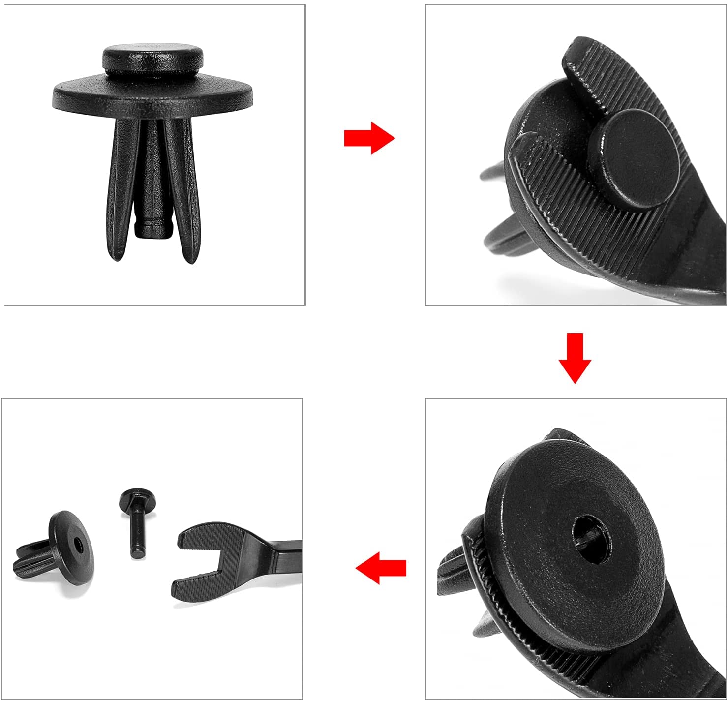 260pcs Bumper Push Fasteners Rivet Clips Expansion Screws Replacement