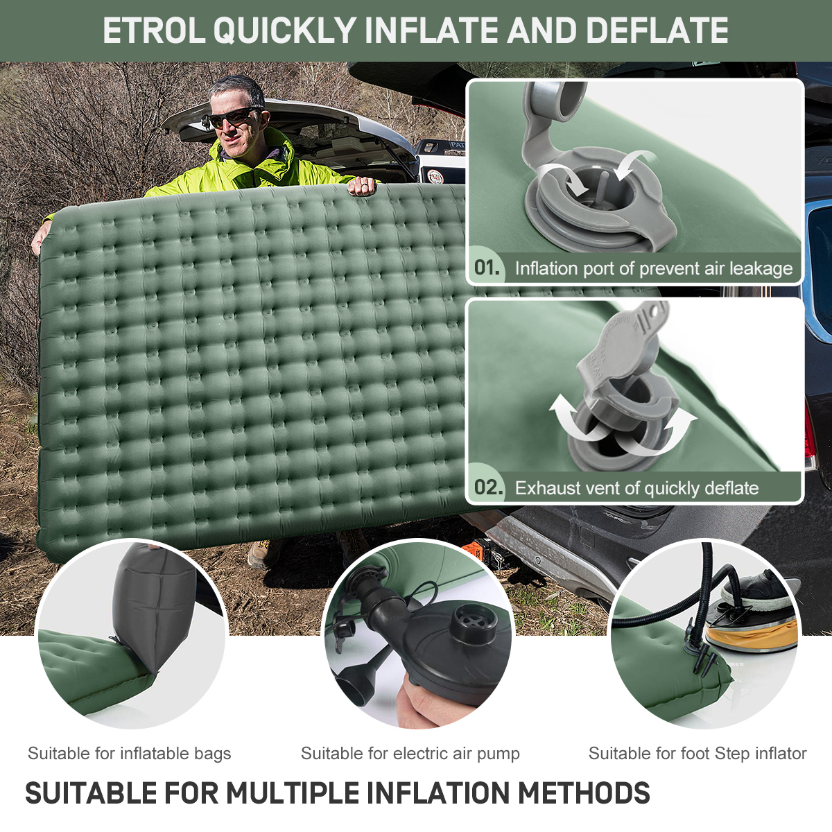 Etrol Inflatable Cushion Portable Moisture proof - Temu