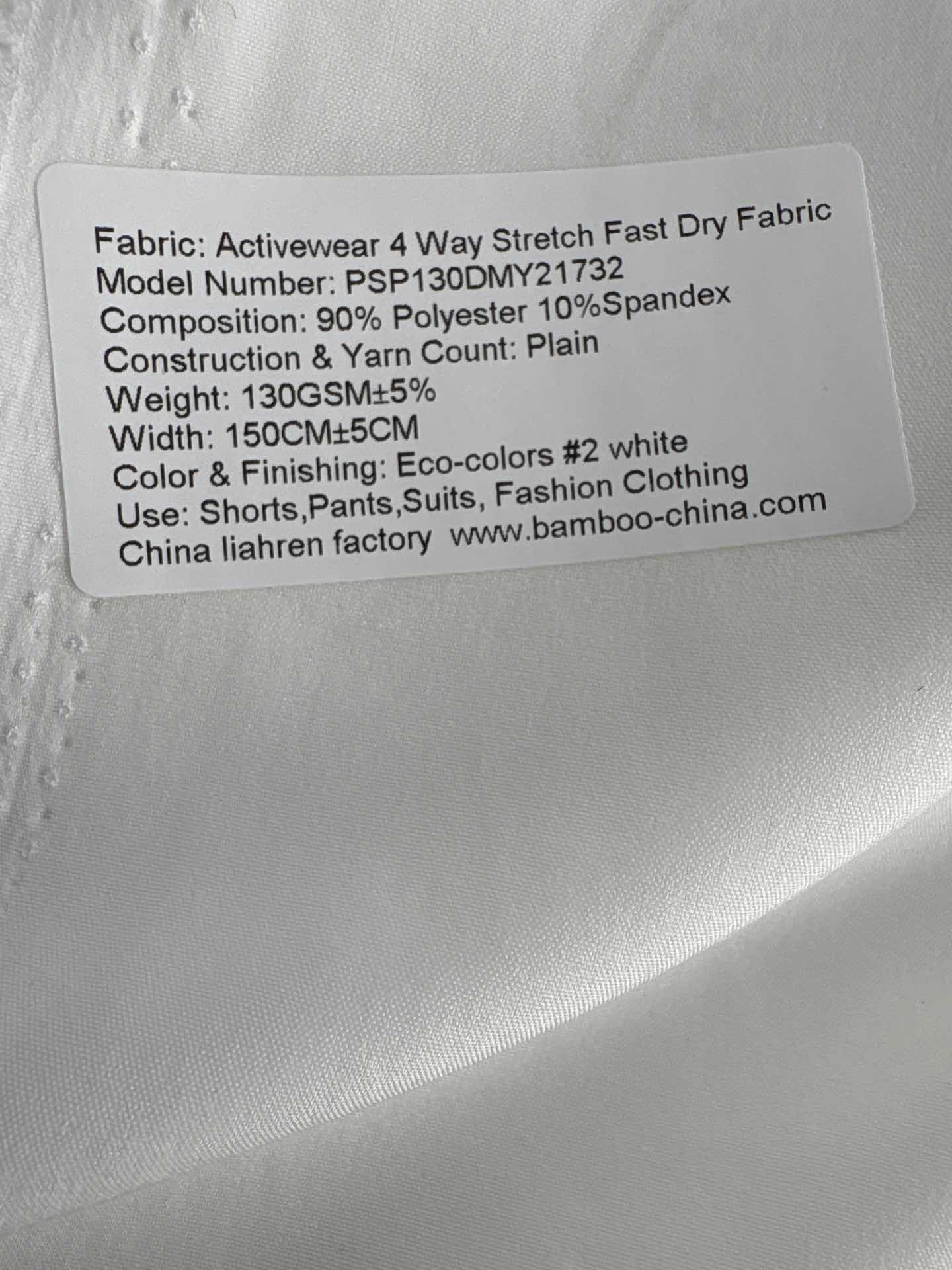 90%recycle polyester 10%spandex 130 GSM 4 way stretched fast dry Woven Plain fabric for activewear