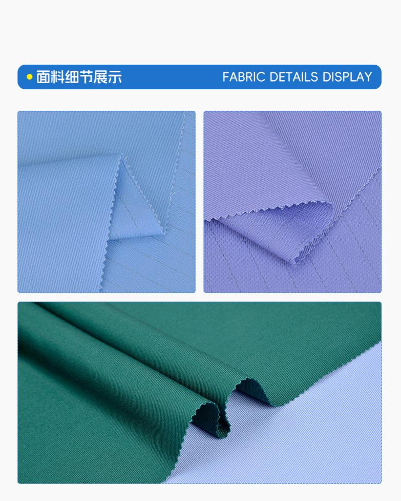 92%Recycled Polyester7%Organic Cotton1%Carbon conductive filament Anti-static yarn 32*32 166*102 220 GSM Twill Fabric for Premium Medical Scrubs Healthcare Uniforms - View 4