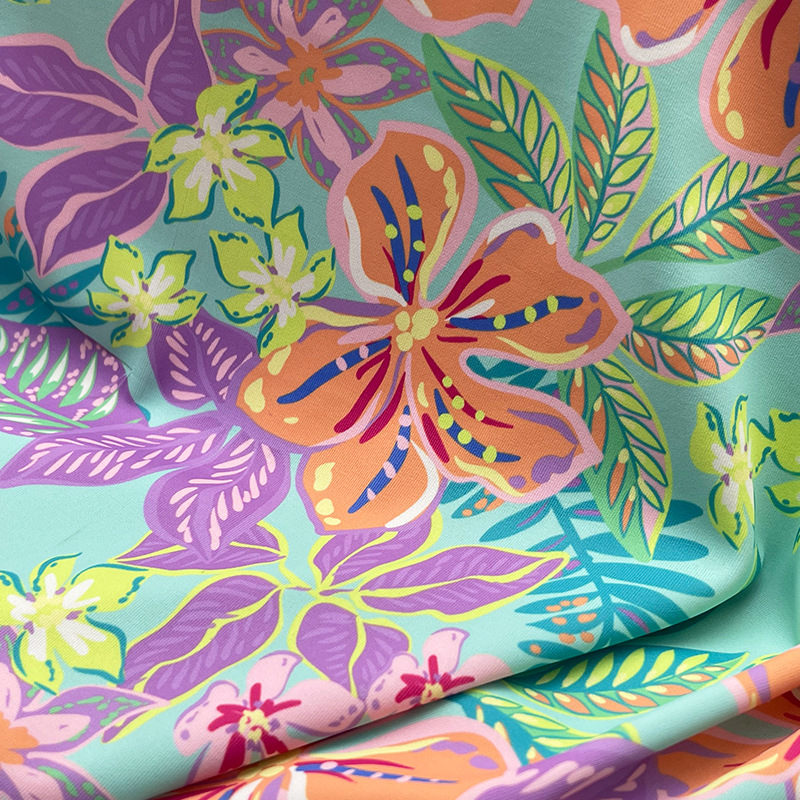 Matte Finish 200 GSM Four-Way Stretch warp Knitted Single Jersey Swim Fabric 84% Polyester 16% Spandex for Competitive Swimwear, Activewear & Dancewear - View 2