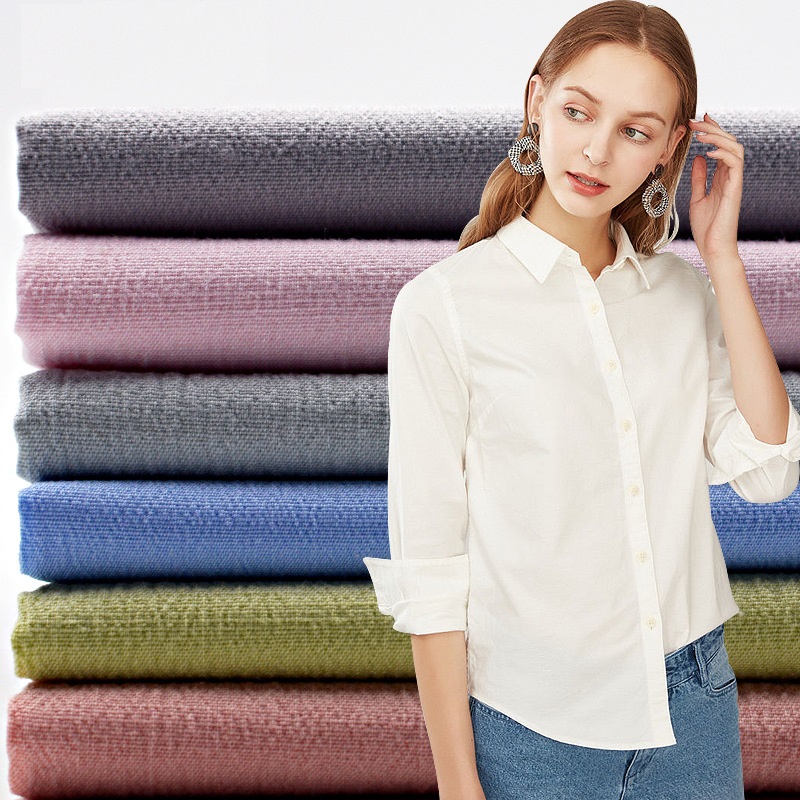 130 GSM 40S Cotton Stretch Crinkle Fabric – 97% Cotton / 3% Spandex Garment-Washed Plain Weave for Casual Shirts & Pants