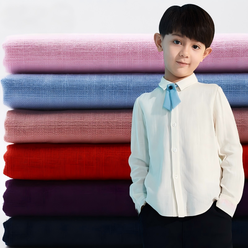100% Organic Cotton Sand-Washed Crepe Fabric 120GSM – Hemp & Bamboo-Like Texture, Ultra-Soft for Kids’ Clothing & Shirts | GOTS Certified