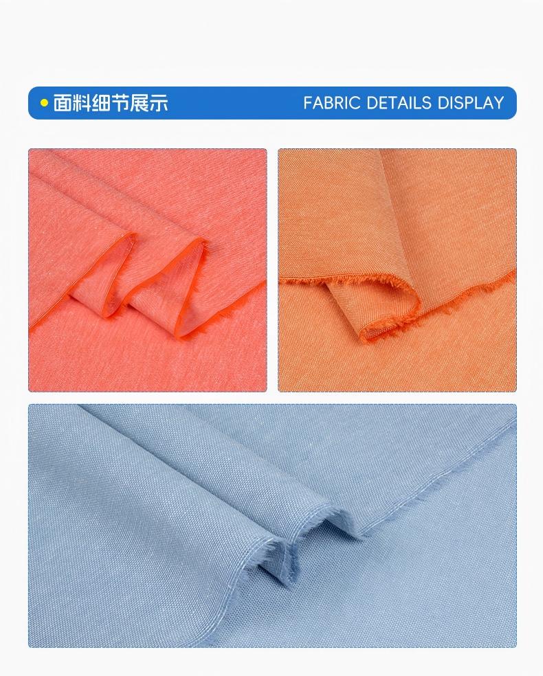50% Organic Cotton 50% Polyester TC Oxford Fabric 125 GSM, Ultra-Soft, Anti-Wrinkle, Premium Woven Shirt Material Eco-Conscious Blend - View 5