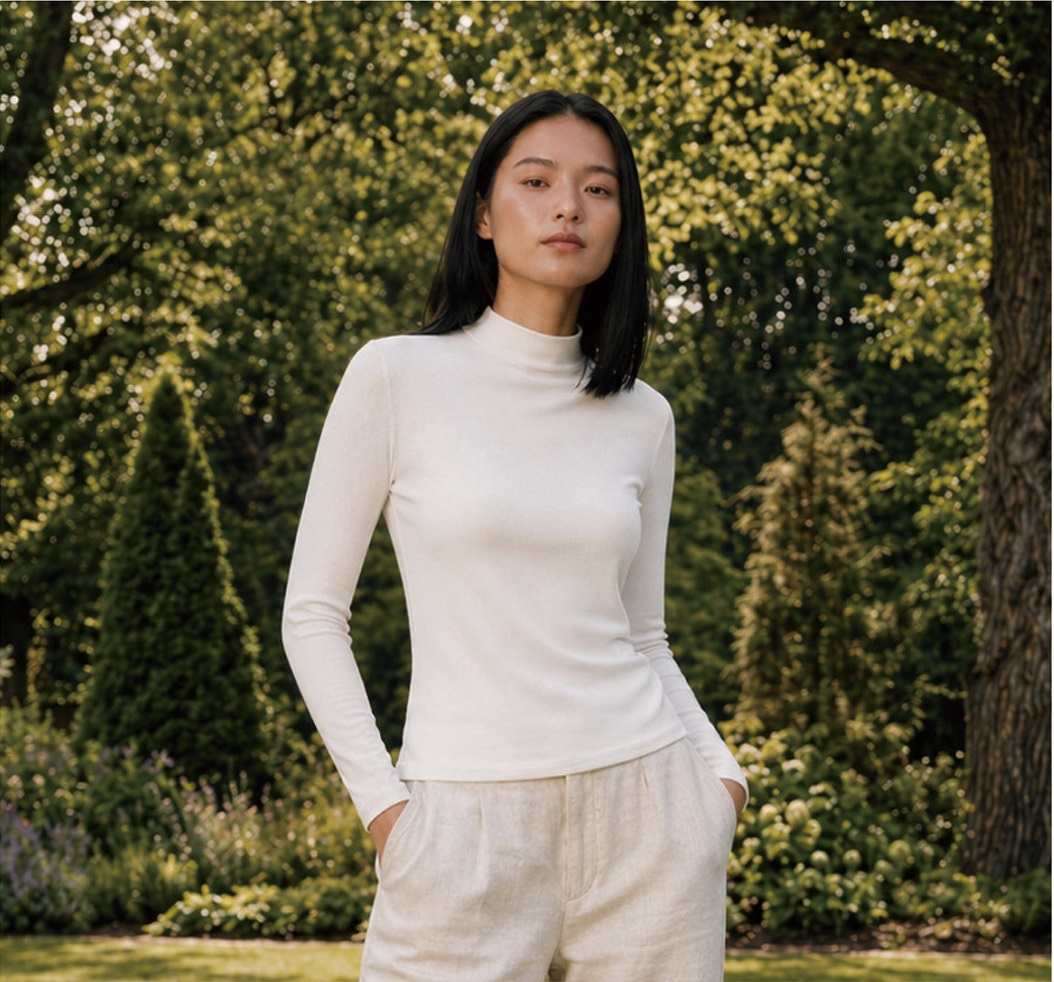 Lyocell Merino Wool Blended Rib Knit Fabric 200 GSM Mediumweight Eco-Friendly Stretchy T-Shirt Material with Natural Softness - View 8