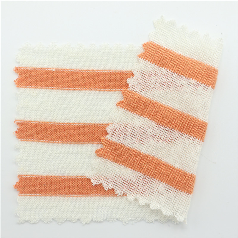 60% Linen 40% Organic Bamboo Stripe Jersey 160 GSM Premium Soft Fabric for High-End T-Shirts - View 5