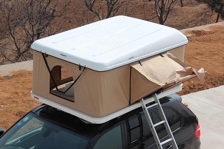 Jetshark Aluminum Car Side Awning Arcadia Hard Shell Car Roof Tent Top 2 Person Foldable Camping