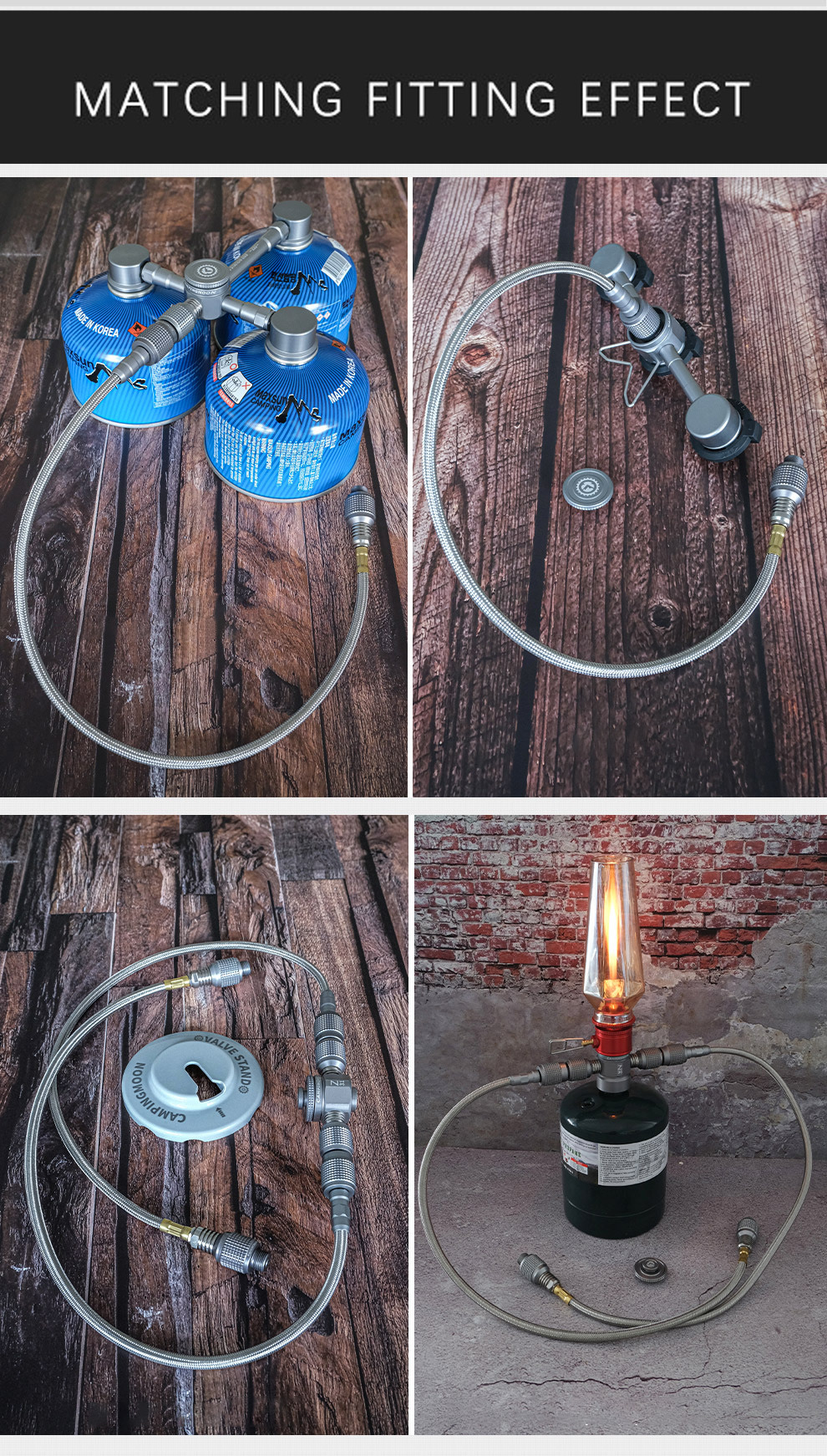 Outdoor Camping Barbecue Gas Stove Adapter Extend Tube Stainless Steel