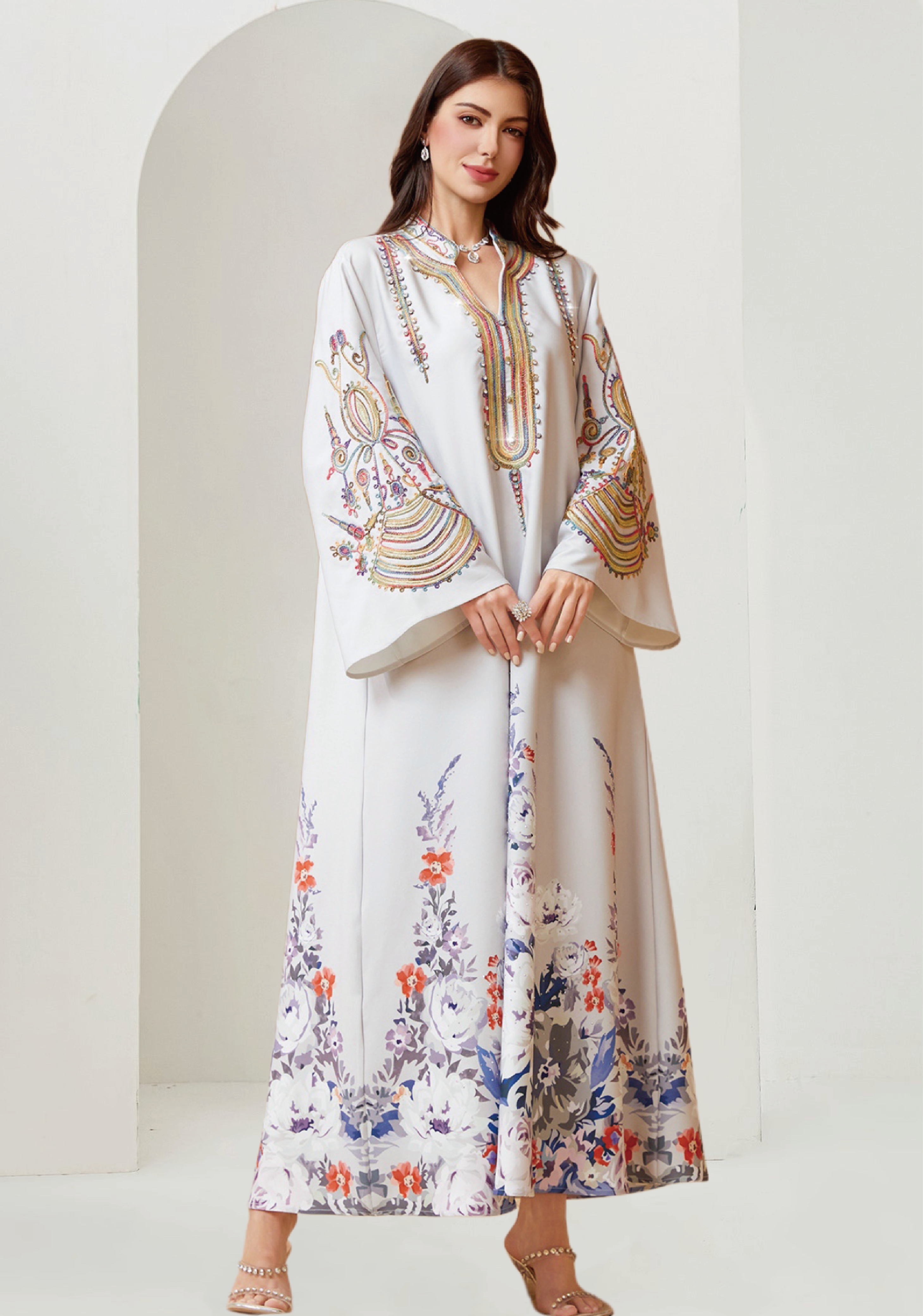 3D Cord Embroidery kaftan