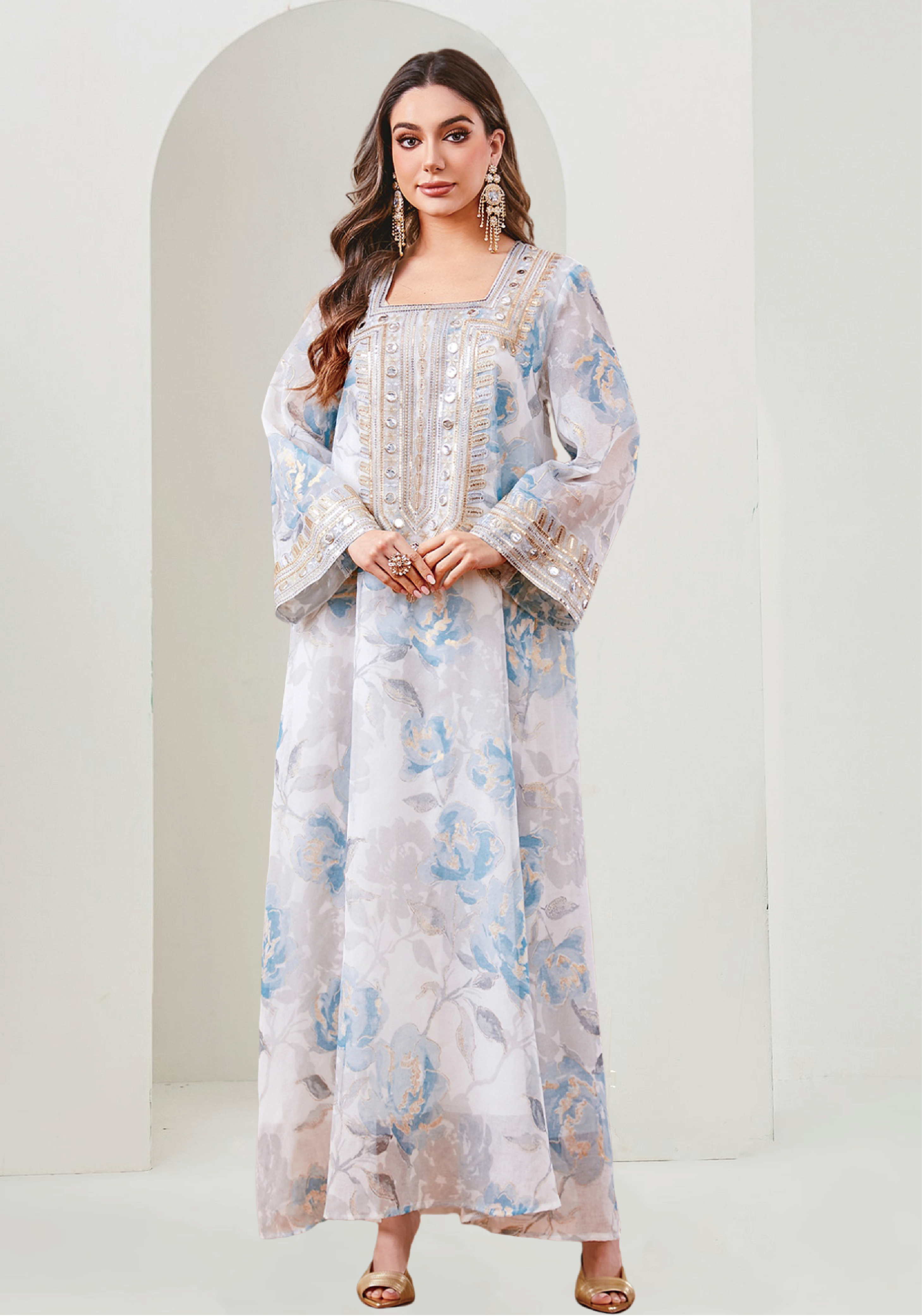Rhinestone Application Kaftan