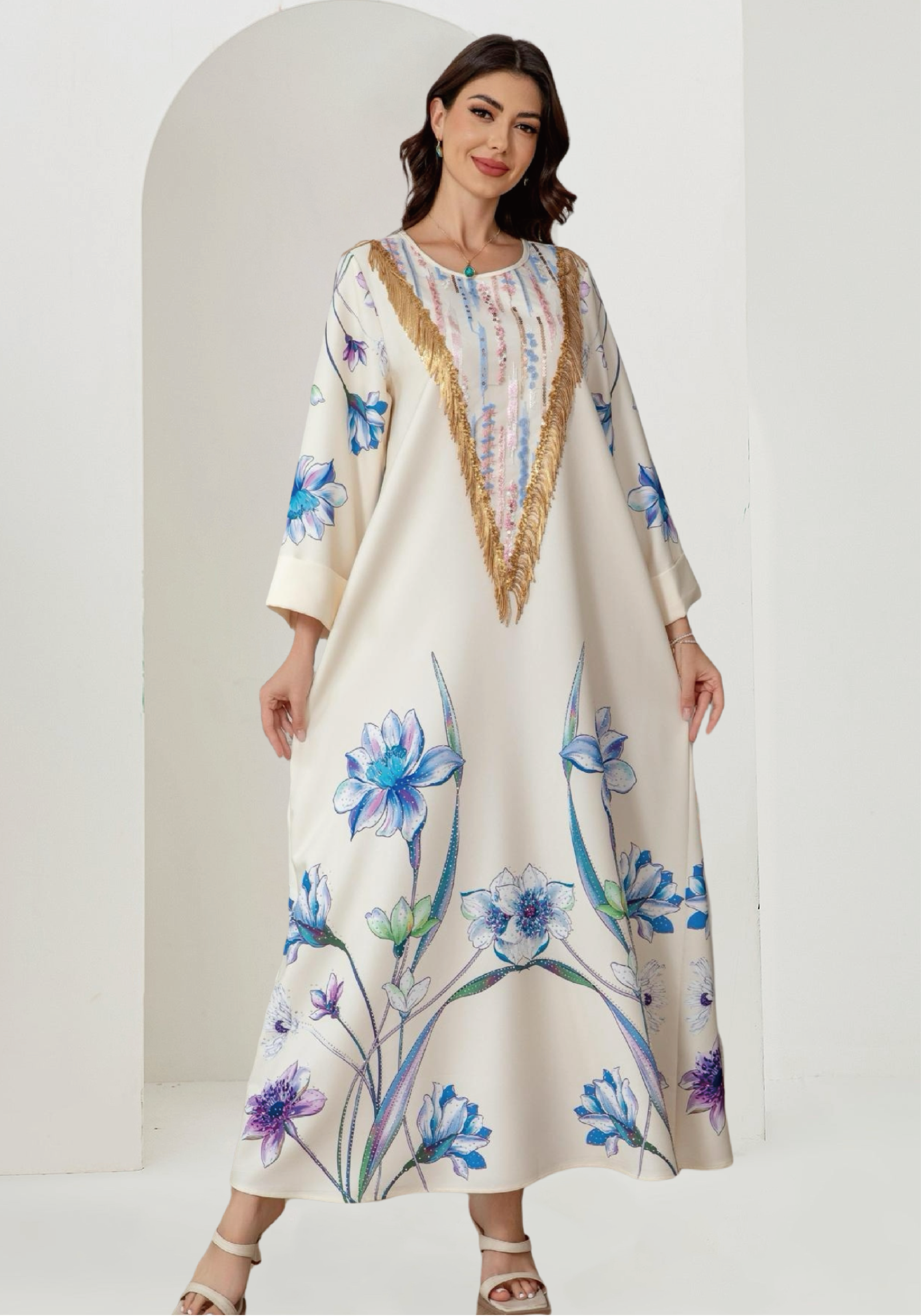 Sequin Embroidery Abaya