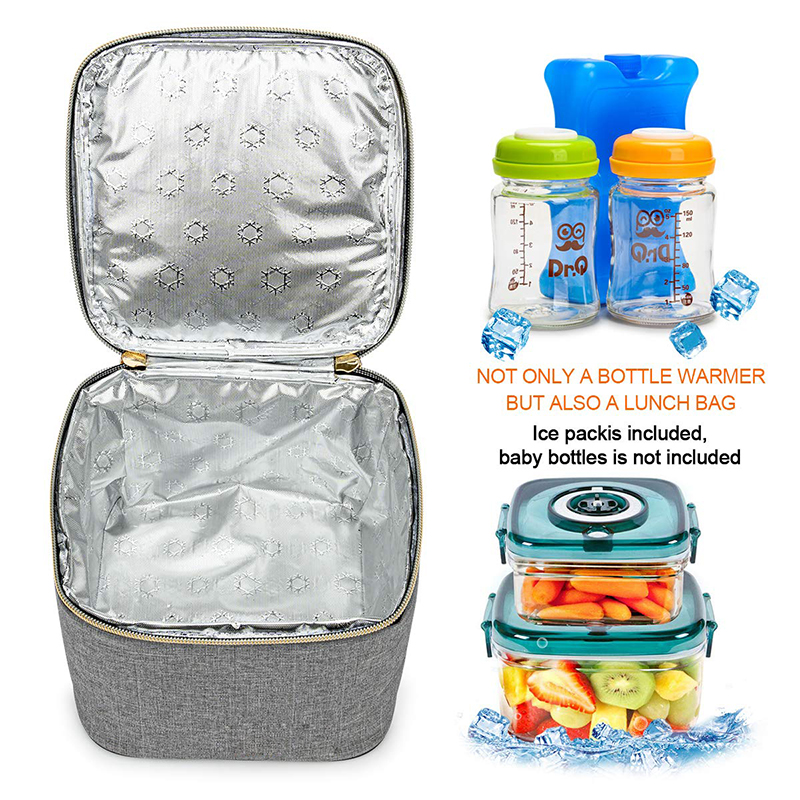 BABEYER Breast Milk Cooler Bag with Ice Pack Fits 4 Baby Bottles
