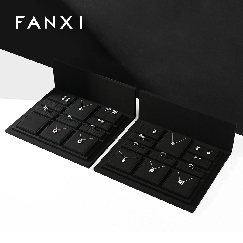 TT268-FANXIblackmicrofiberwoodenjewelrydisplay-4