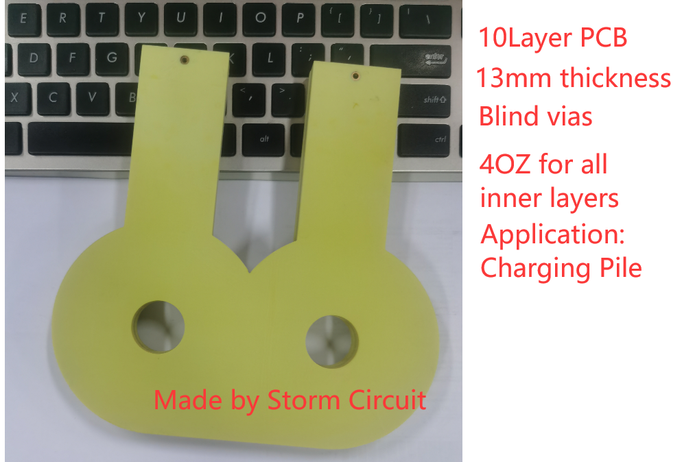 10 layer 13mm thickness,blind vias,4OZ inner layer