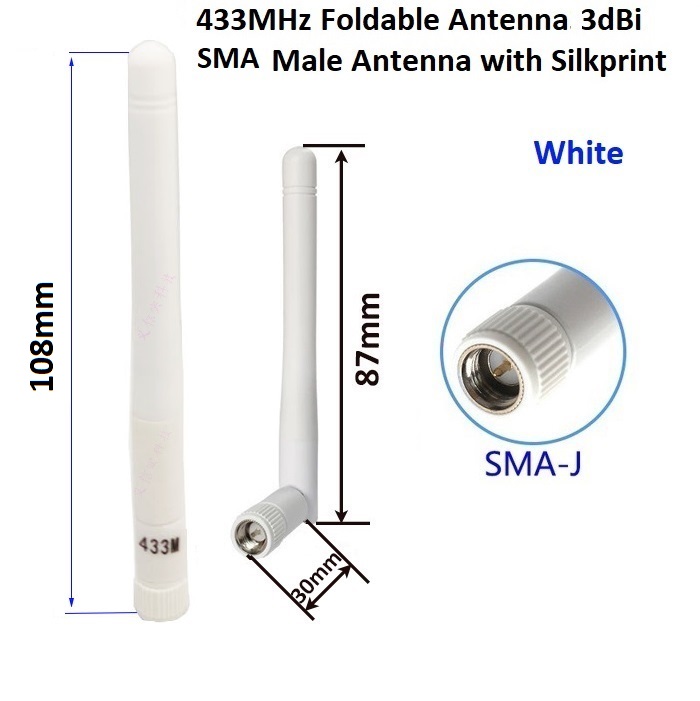 3dBi 433MHz Antenna Foldable Rubber LoRa Antenna Omni Thumb Antenna SMA ...