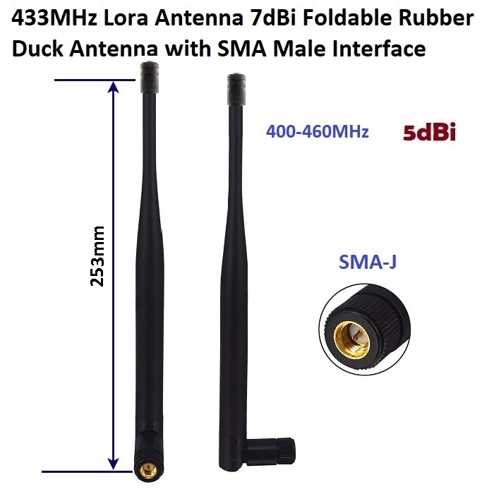 7dBi 433MHz Antenna Lora Antenna Foldable Rubber Duck Antenna SMA
