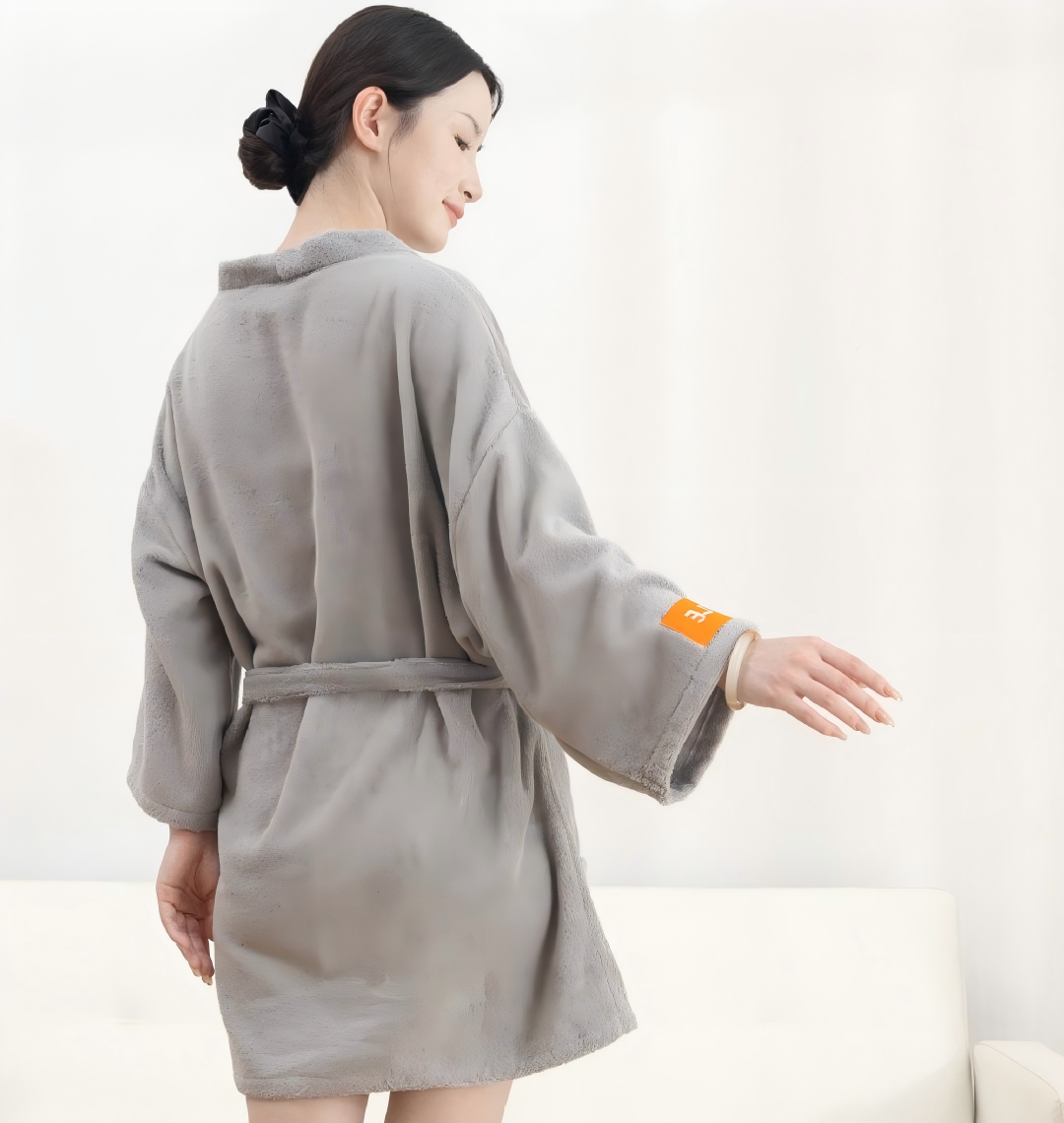 Short 100% Cotton Terry Bathrobe For Women & Men – Soft, Skin-Friendly Wrap-Style Robe As Wearable Towel For Winter, Hotel & Home Use - View 4