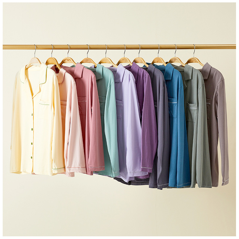 Super Soft Modal Cotton Pajama Set V-Neck Collar Lightweight Breathable Anti-Bacterial Eco-Friendly Loungewear For Autumn - View 2