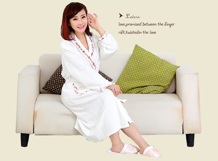 Bamboo Adult Bathrobe Women Bath Robe Lace Design HYL - View 2