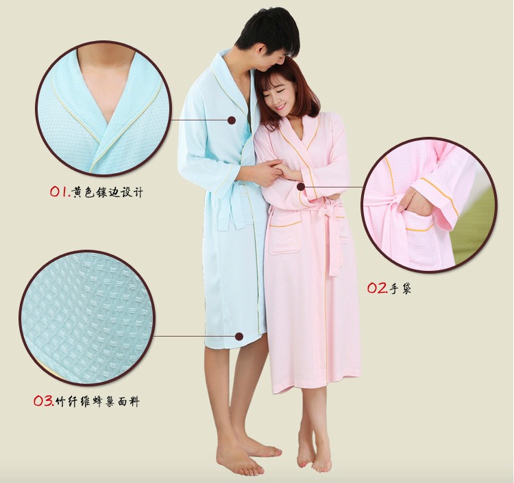 100% Bamboo Adult Bathrobe For Summer