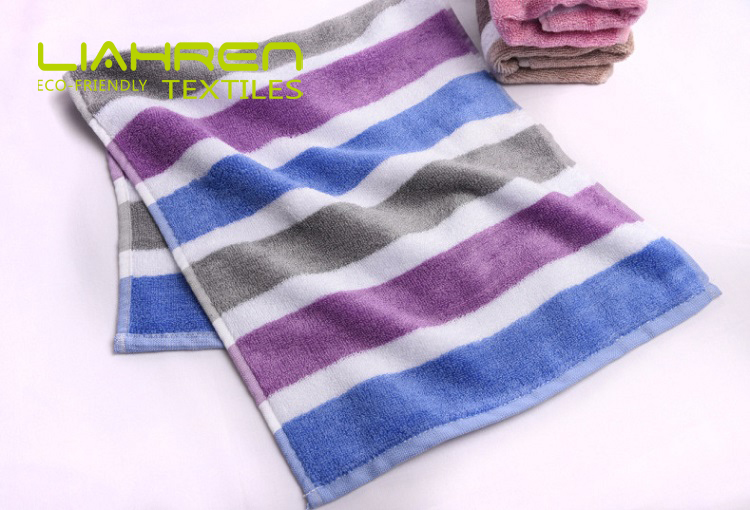Yarn Dyed Stripe Large Thick Bamboo Cotton Towel Set Of 3, 1 Bath Towel, 1 Face Towels, 1 Hand Towel For Bathroom, Spa, GYM - View 7