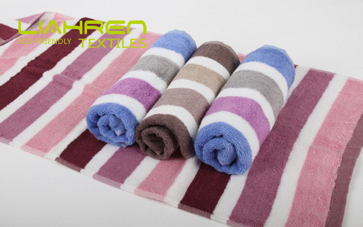 Yarn Dyed Stripe Large Thick Bamboo Cotton Towel Set Of 3, 1 Bath Towel, 1 Face Towels, 1 Hand Towel For Bathroom, Spa, GYM - View 6