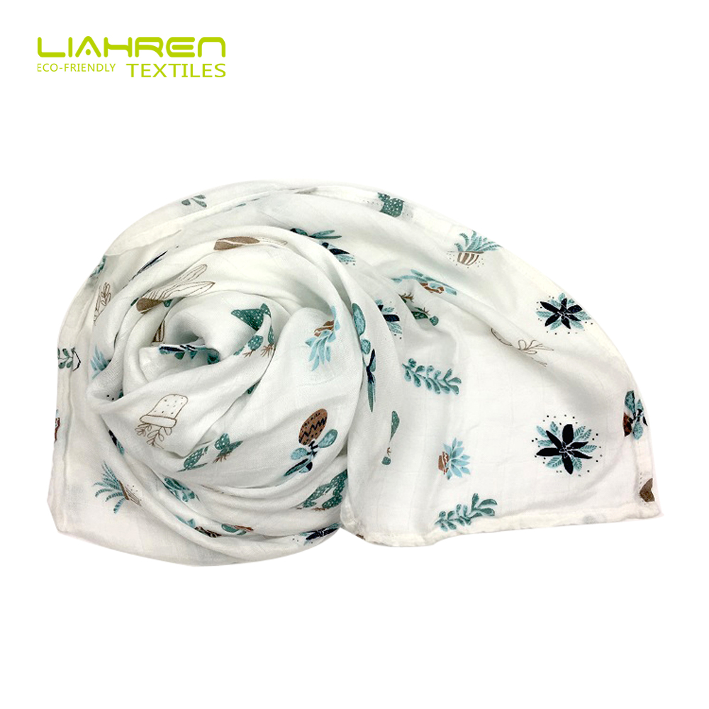 2 Layers 100% Bamboo Muslin Swaddle Print