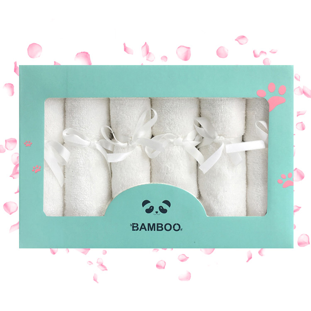 Multicolor Small Bamboo Washcloths Set 6 Pack For Newborn Baby Bath Hand Towel And Face Cloths Or Bathroom-Kitchen Multi-Purpose Soft-Comfortable Absorbent Fingertip Towels 10' X 10'