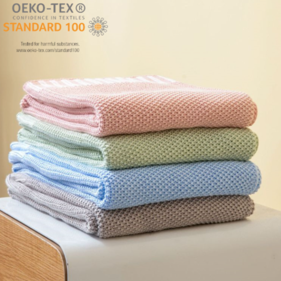 HOT 100% Bamboo Knitted Blanket 80*100cm Stock Kids Blanket