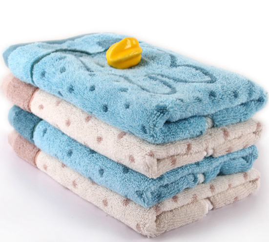 Bamboo Cotton Bath Towel Hand Towel And Washcloth For Baby Kids Child Teen Bathroom, Swim 4pcs Set Bunny Jacquard - View 3