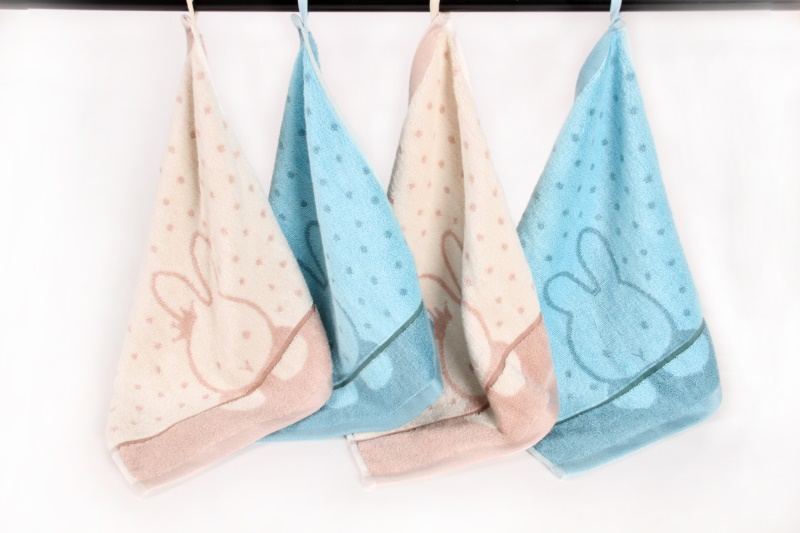Bamboo Cotton Bath Towel Hand Towel And Washcloth For Baby Kids Child Teen Bathroom, Swim 4pcs Set Bunny Jacquard - View 8