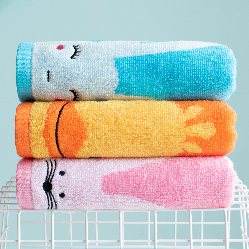HOT Bamboo Cotton Cartoon Hand Facial Towel For Baby Kids Child One Yarn Dyed And Embroidery - View 3