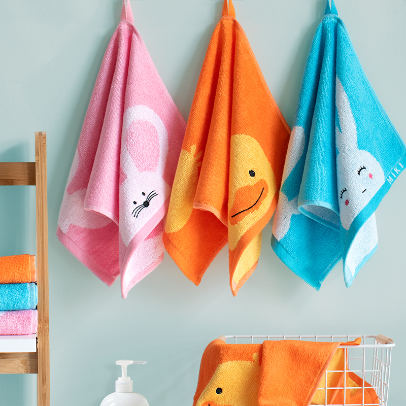 HOT Bamboo Cotton Cartoon Hand Facial Towel For Baby Kids Child One Yarn Dyed And Embroidery