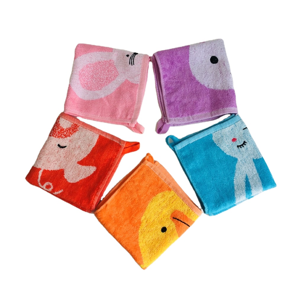 HOT Bamboo Cotton Cartoon Hand Facial Towel For Baby Kids Child One Yarn Dyed And Embroidery - View 5