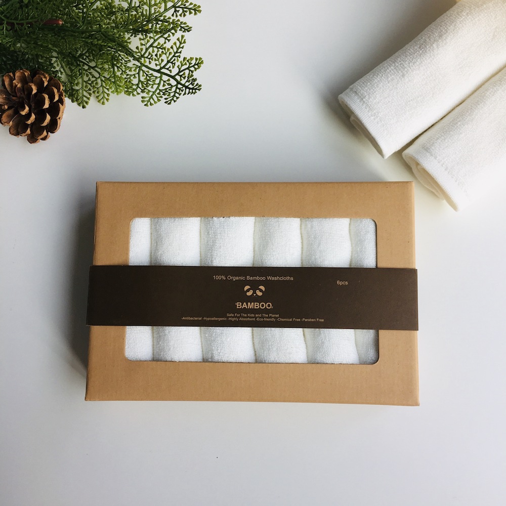 100% Bamboo Fiber Super Soft And High Absorbent Multi-Purpose Fingertip Towels, 6 Washcloths Face Cloths (10inch X 10inch). 6 Pieces Box Classic White - View 4