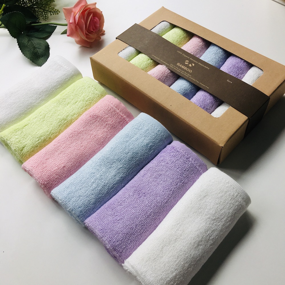 100% Bamboo Rainbow Color Small Bamboo Washcloths Set 6 Pack For Newborn Baby Bath Hand Towel And Face Cloths Or Bathroom-Kitchen Multi-Purpose Soft-Comfortable Absorbent Fingertip Towels 10' X 10' - View 5