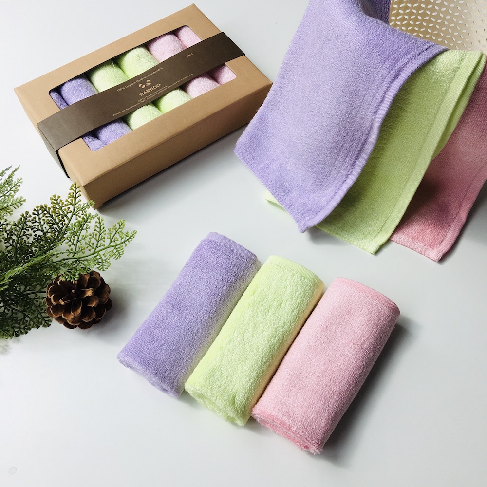 100% Bamboo 3 Color Small Bamboo Washcloths Set 6 Pack For Newborn Baby Bath Hand Towel And Face Cloths Or Bathroom-Kitchen Multi-Purpose Soft-Comfortable Absorbent Fingertip Towels 10' X 10' - View 2