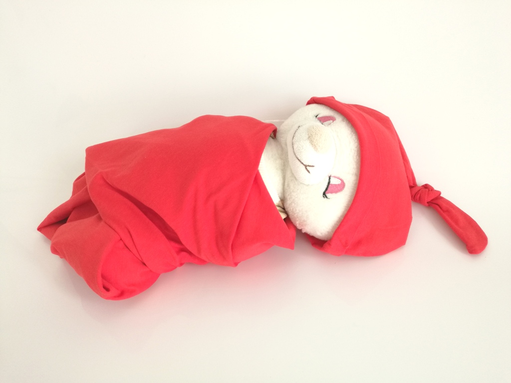 Bamboo Jersey Baby Wrap With Hat - View 2