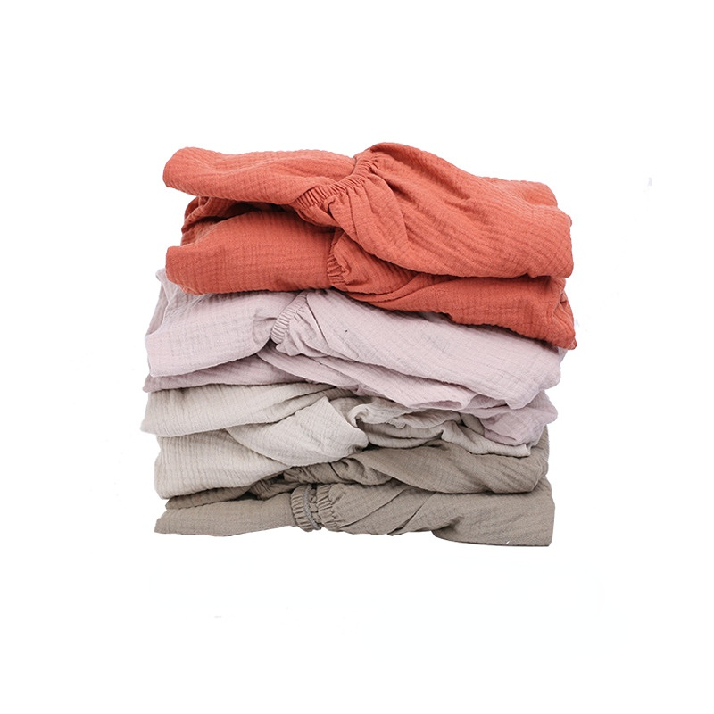 100% Organic Cotton Crepe Soft Breathable Comfortable Baby Crib Sheet