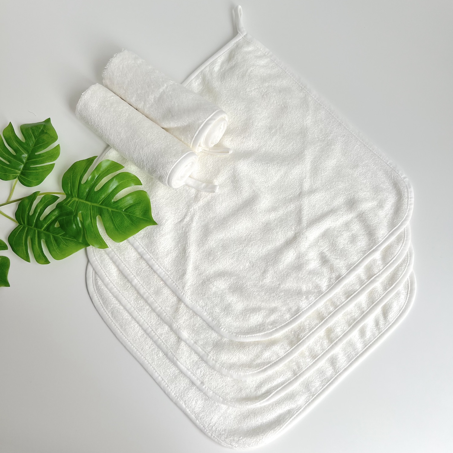 Bamboo Washcloth Big Size 30*30cm Thick Hand Towel With Hanging Hooks Finger Tip Towel For Baby And Adult Makeup Remover Facial Cleansing Cloths - View 6