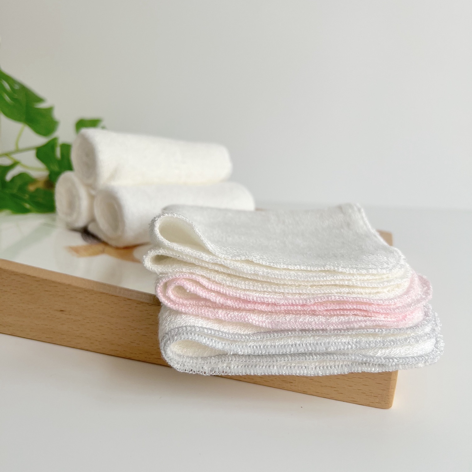 Bamboo Density Stitch Edge Washcloth Hand Facial Towel For Baby Kids Child And Adult Make Up Remover Cloths