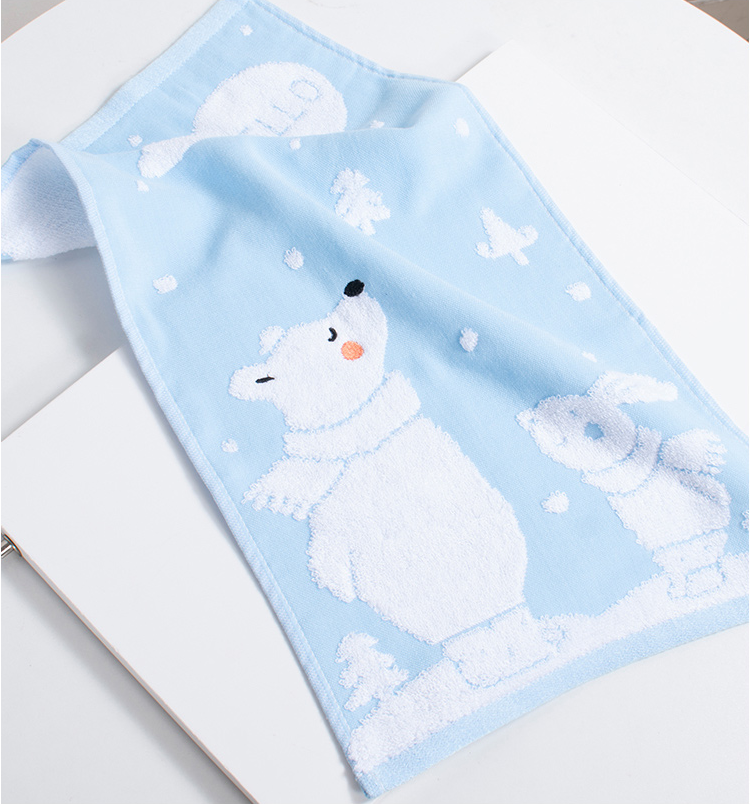 Bamboo Cotton Cartoon Soft Hand Facial Towel For Boys One Side Muslin Jacquard Another Side Terry - View 2